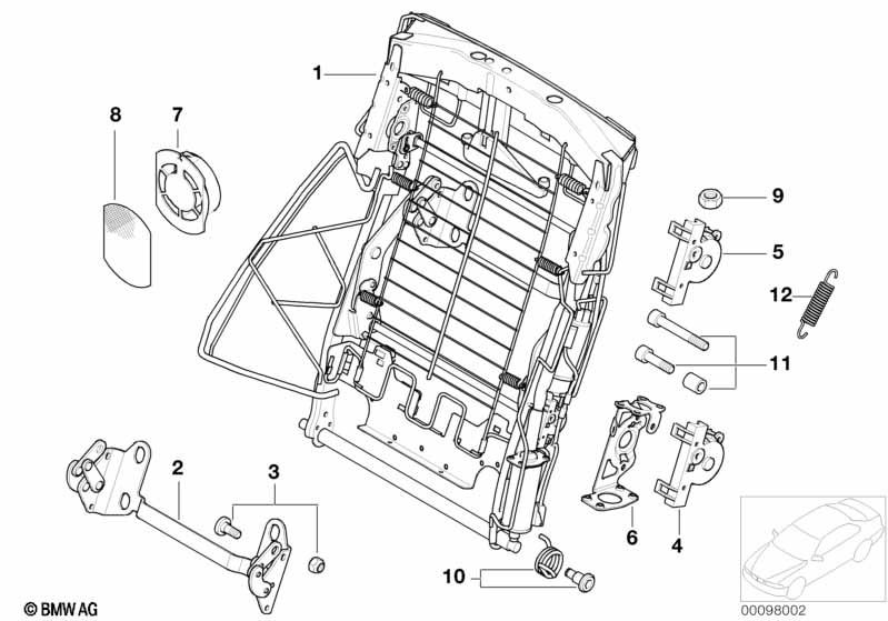 Seat rear, electric, backrest