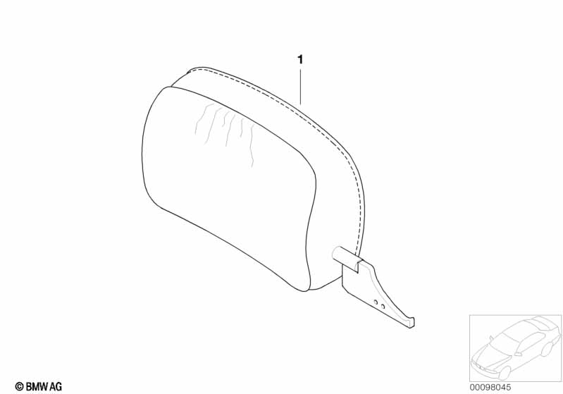Individual leather head restraint, front