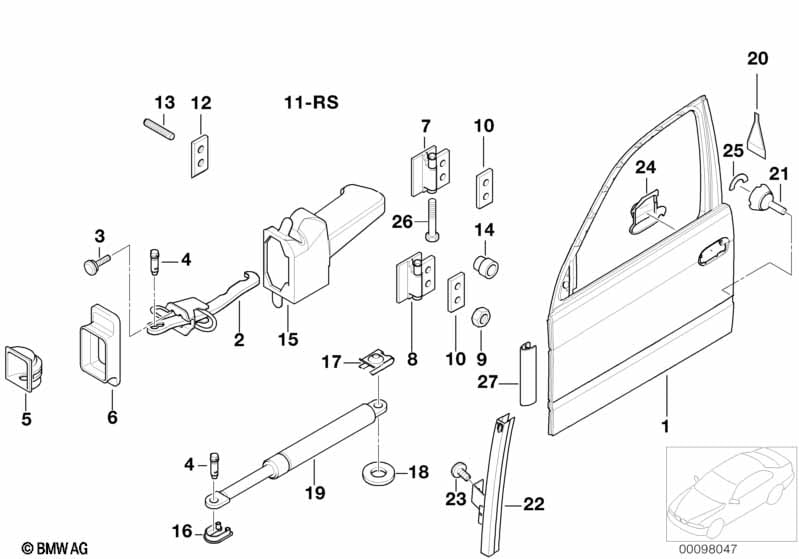 Front door-hinge/door brake