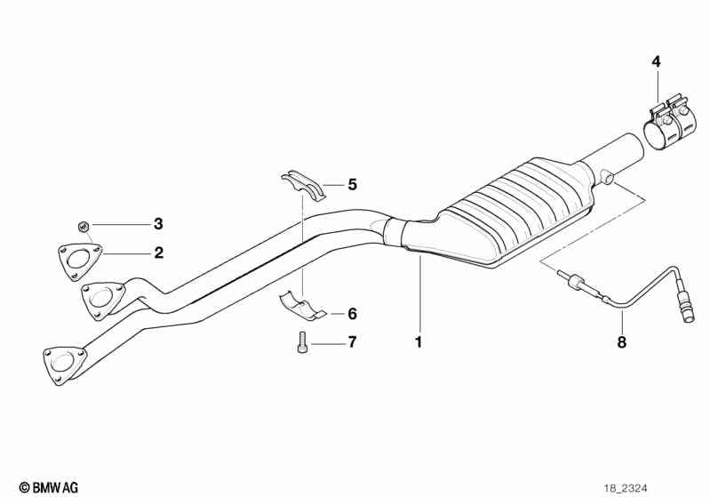 Catalytic converter/front silencer