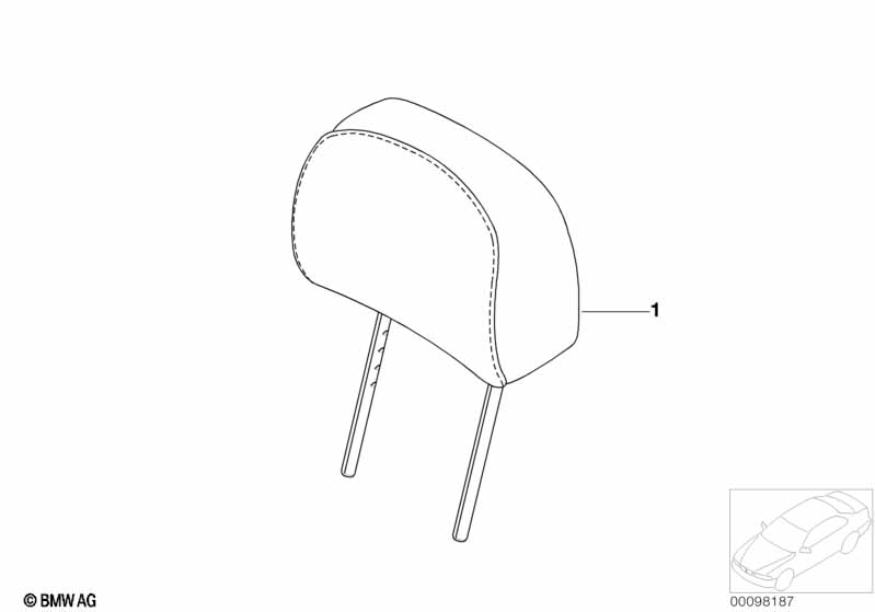 Indiv. headrest, standard seat,Alcantara