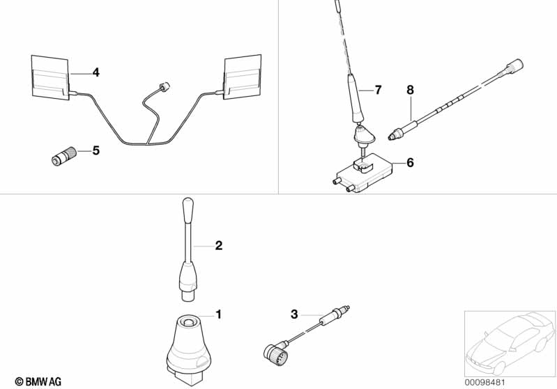 Single parts f Nokia3110 teleph. antenna