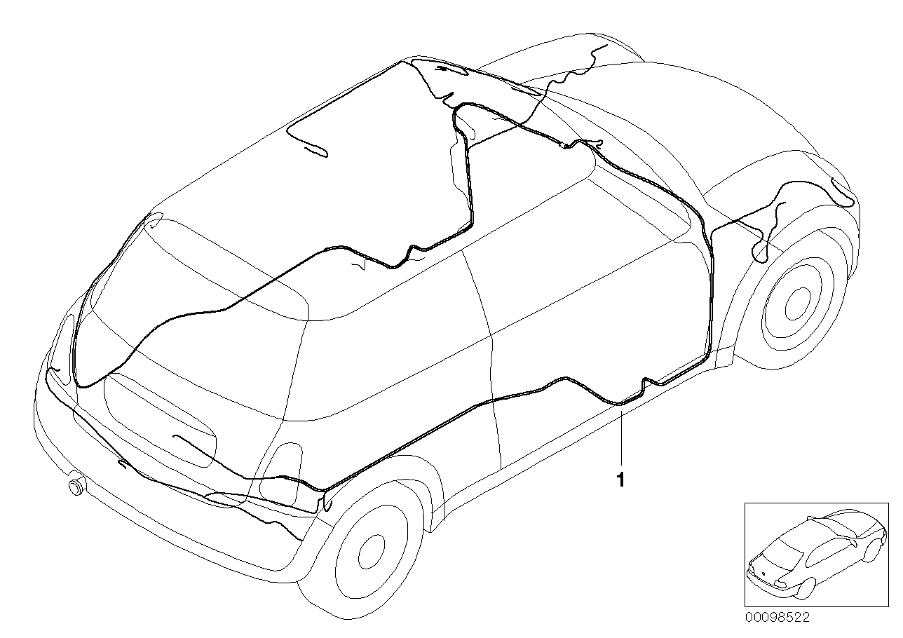 Genuine BMW 61126952903 R50 R53 Aux. Cable,Deactivate Passenger'S Airbag (Inc. One 1.6i, Cooper S & Cooper) | Duco Car Parts UK Car Parts