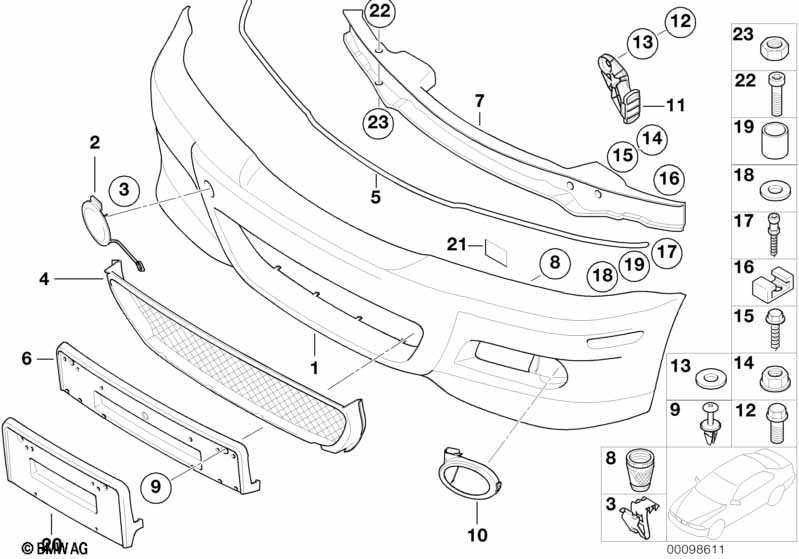 Genuine BMW 51117894989 Trim Cover, Bumper, Primed, Front | ML Performance UK Car Parts
