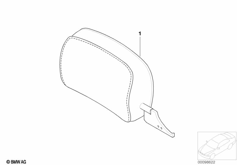 Indiv. headrest, front, Alcantara
