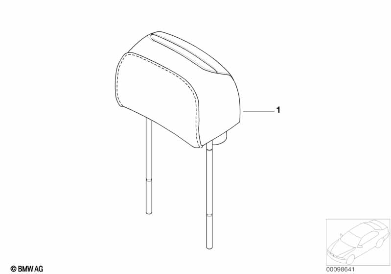 Indiv. headrest, rear, Alcantara