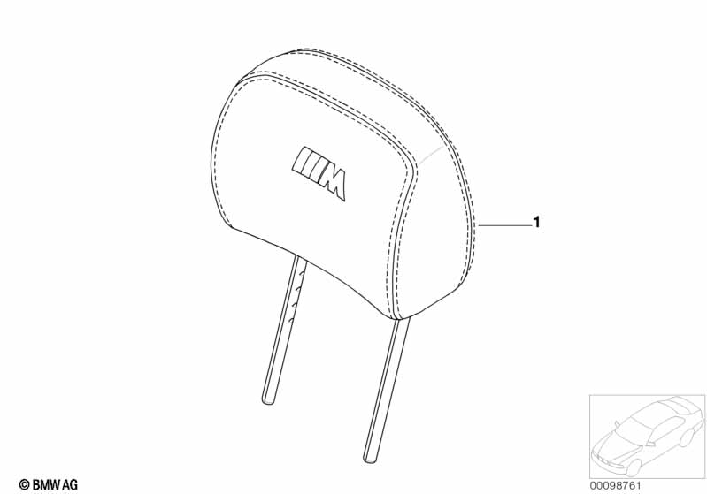 Individual leather head restraint, front