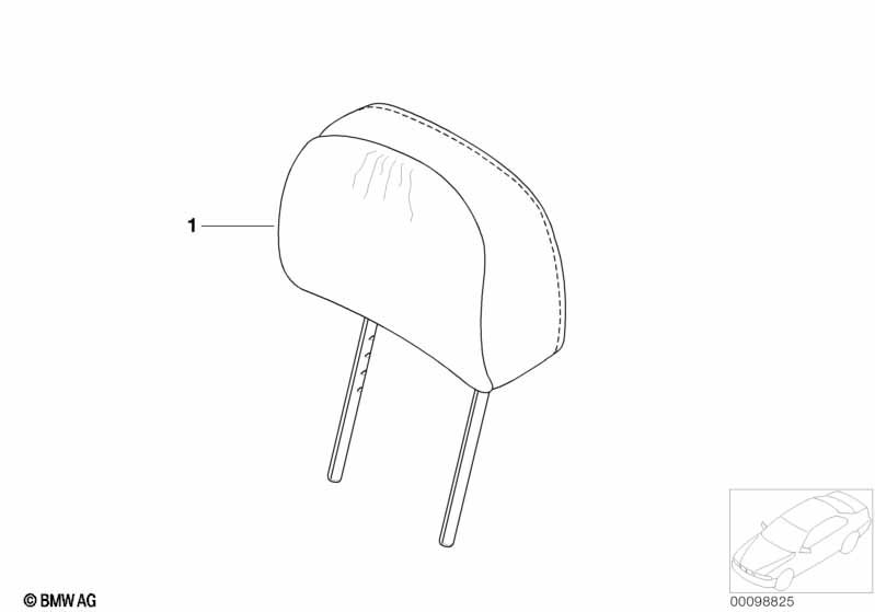 Indiv. headrest, standard seat, leather