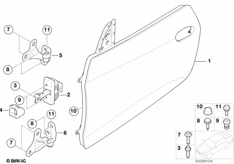 Front door-hinge/door brake