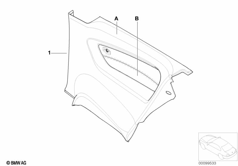Indiv.lateral trim panel rear