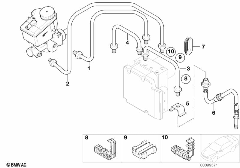 Front brake pipe, DSC