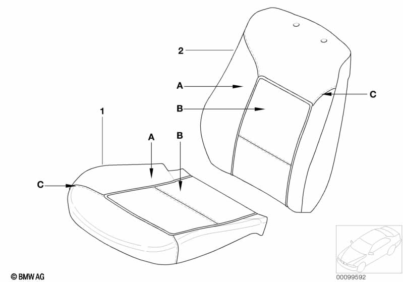Individual standard-seat cover leather