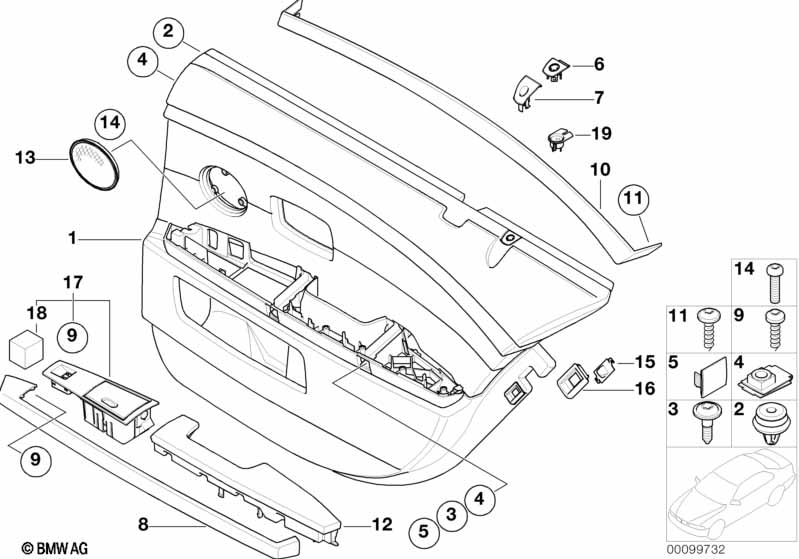 Genuine BMW 51427144108 E66 Door Lining Leather Rear Right NATURBRAUN/SW (Inc. 745Li, 730Li & 735Li) | ML Performance EU Car Parts
