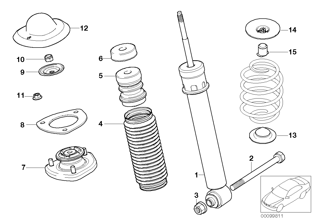 Genuine BMW 33536751030 E53 Auxiliary Shock Absorber, Rear L=90mm (Inc. X5) | ML Performance UK Car Parts