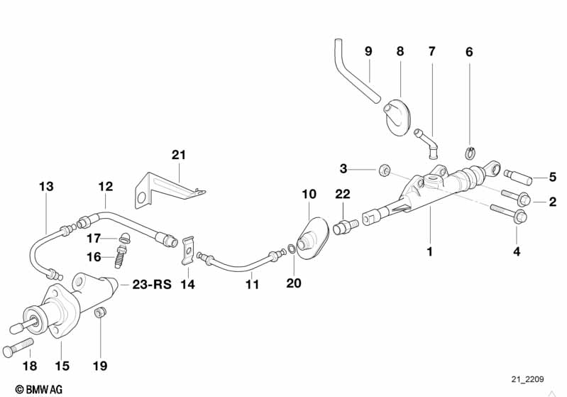 Genuine BMW 21521159350 E36 E34 E32 Pressure Hose Assy.Clutch L=275mm (Inc. 530i, M3 & 318tds) | ML Performance US Car Parts