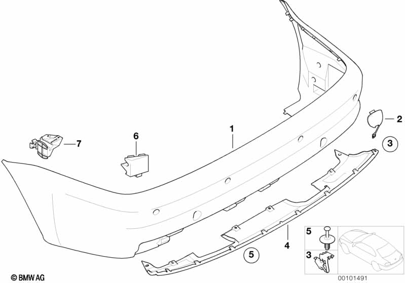 Genuine BMW 51127893222 E46 Bumper Trim Panel, Primed, Rear M3 - PDC (Inc. M3 & M3 CSL) | ML Performance EU Car Parts