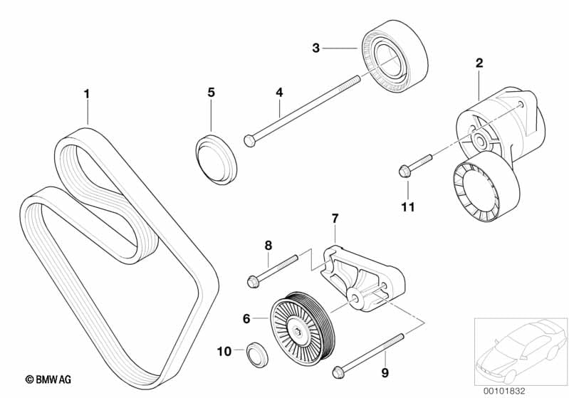 Genuine BMW 11287509247 E85 Bracket, Deflection Pulley (Inc. Z4 3.0i, Z4 2.5i & Z4 2.2i) | ML Performance UK Car Parts