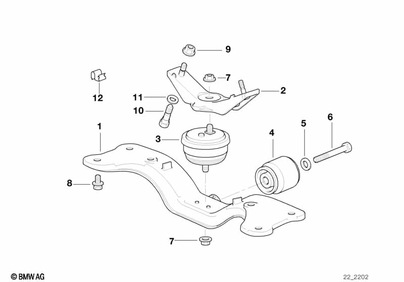 Genuine BMW 22321092988 E38 Gearbox Support (Inc. 740i & 740iL) | ML Performance EU Car Parts