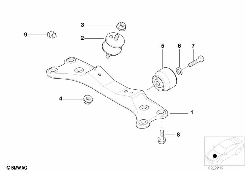Genuine BMW 22321094779 E38 Gearbox Support (Inc. 740i, 735iL & 740iLP) | ML Performance UK Car Parts