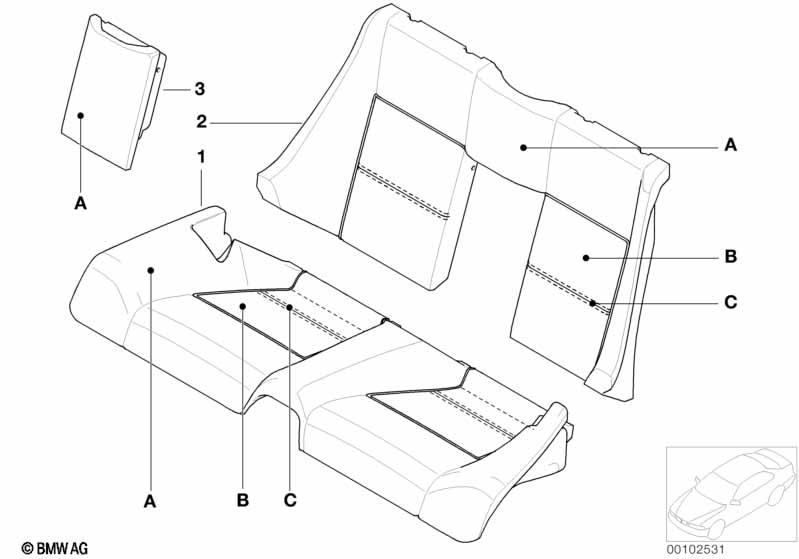 Individual cover, seat, rear, leather Q9