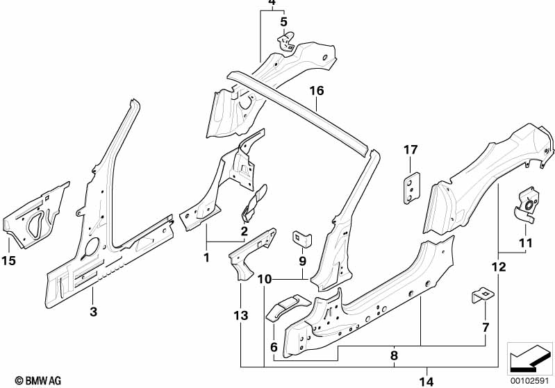 Genuine BMW 41217064619 E85 E86 Left Interior Column A (Inc. Z4 M3.2, Z4 3.0i & Z4 2.0i) | ML Performance EU Car Parts