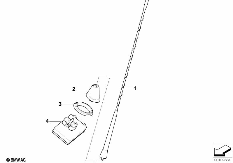 Single parts f side panel teleph.antenna