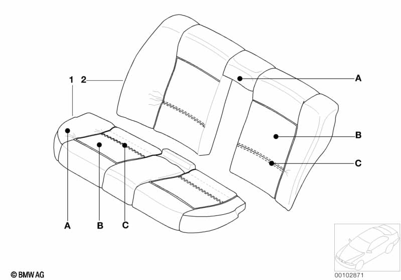 Individual cover, seat, rear, leather Q9