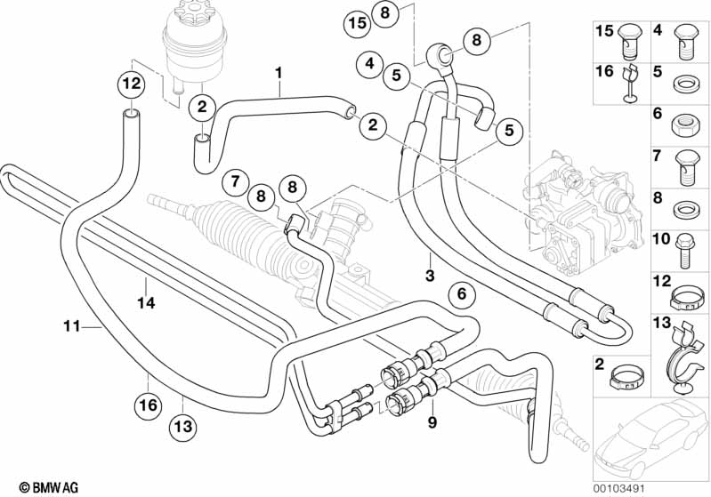 Hydro steering-oil pipes