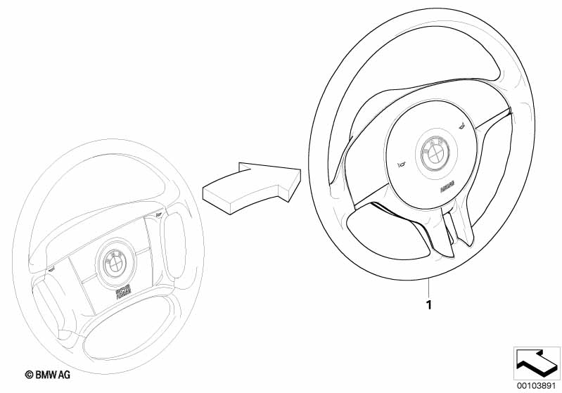 Genuine BMW 32306770420 E39 Airbag Sports Steering Wheel, Leather SCHWARZ (Inc. 540iP, 520d & 525d) | ML Performance UK Car Parts