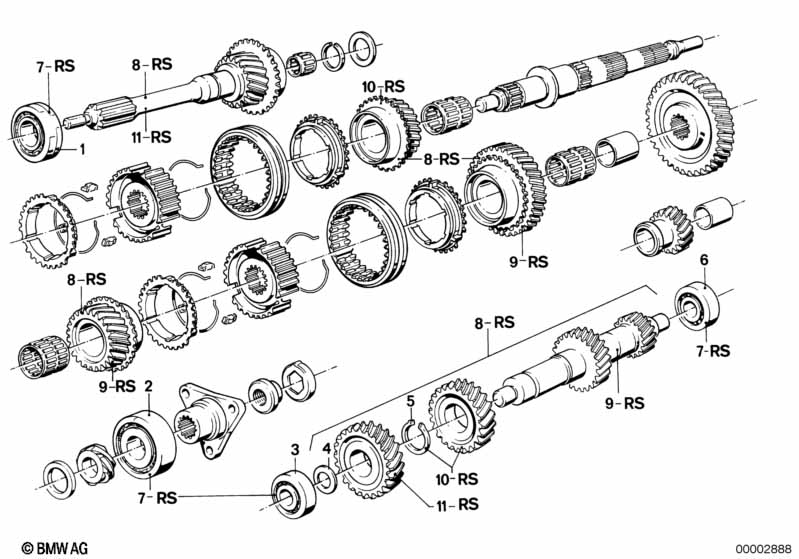 Getrag 242 jeu de roue, pieces detachees