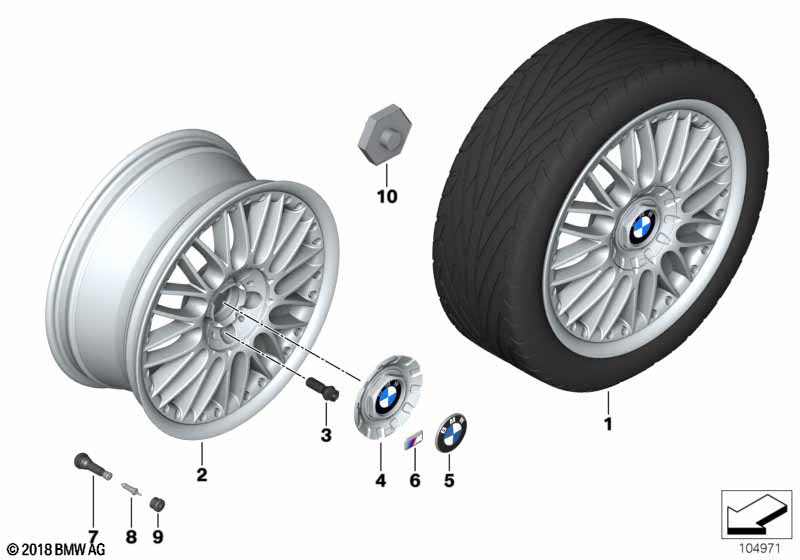 BMW složené kolo M křížový paprsek 101