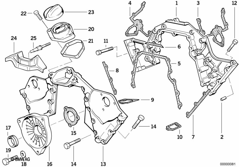 Genuine BMW 11141733453 E31 E32 E38 Timing Case Gasket,Asbestos-Free 3-Hole (Inc. 750i) | ML Performance UK Car Parts