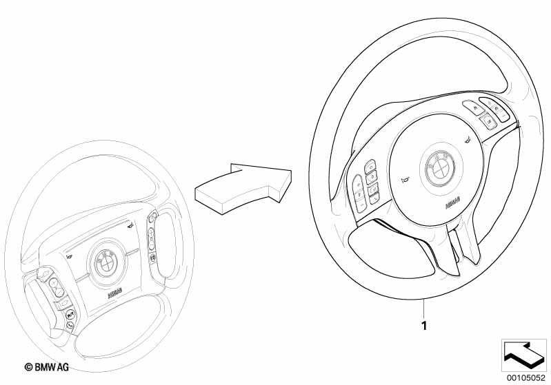 Genuine BMW 32306770422 E53 Airbag Sports Steering Wheel, Leather SCHWARZ (Inc. X5) | ML Performance EU Car Parts