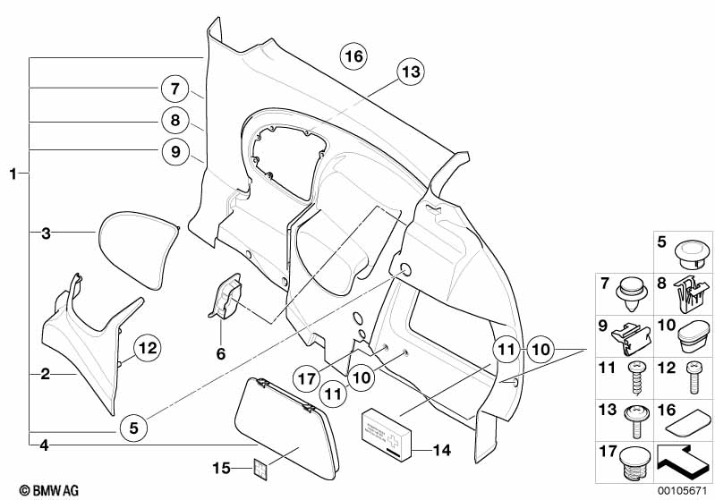 Genuine BMW 51437034377 R50 Storing Partition, Rear, Left TARTAN RED (Inc. One D, One 1.4i & Cooper) | ML Performance EU Car Parts