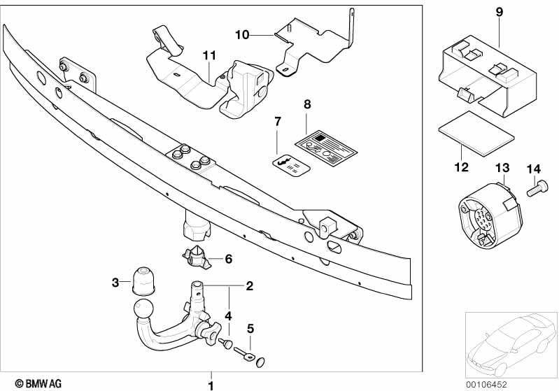 Genuine BMW 71246755053 E65 E66 Drawbar Load Ratings Plate (Inc. 740i, 730i & 745Li) | ML Performance EU Car Parts