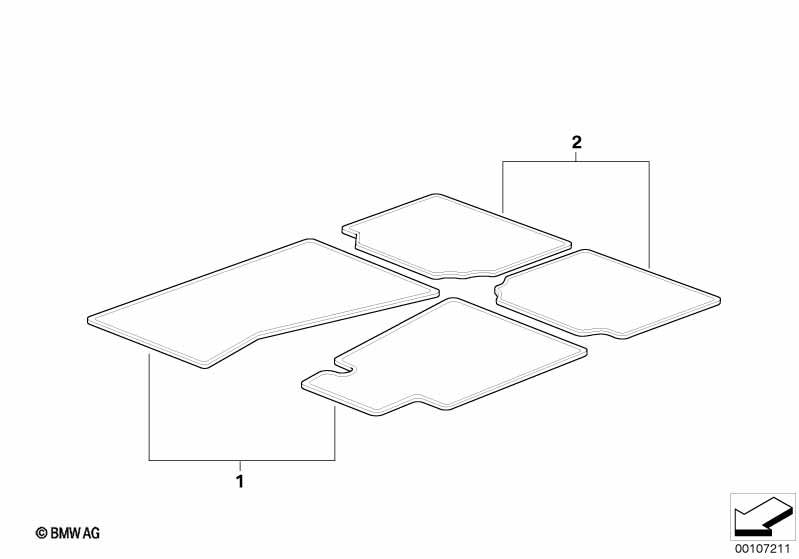 Genuine BMW 82550136372 E46 Rubber Mat E-46XI BLACK FR (Inc. 325xi & 330xi) | ML Performance UK Car Parts