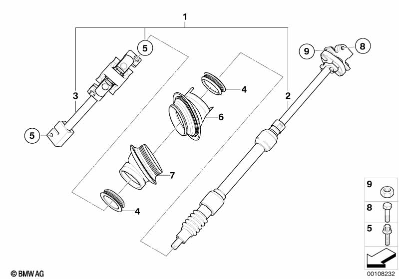 Steer.col.-lower joint assy