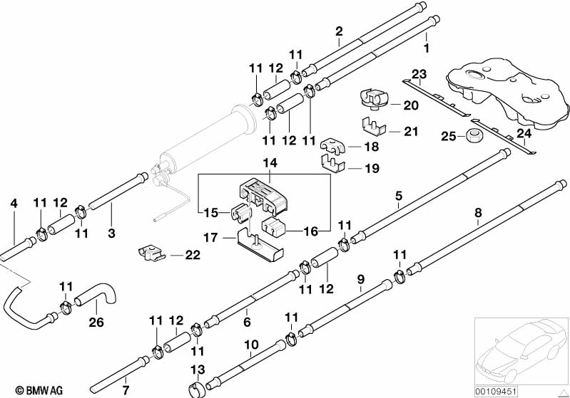 Fuel pipe and mounting parts