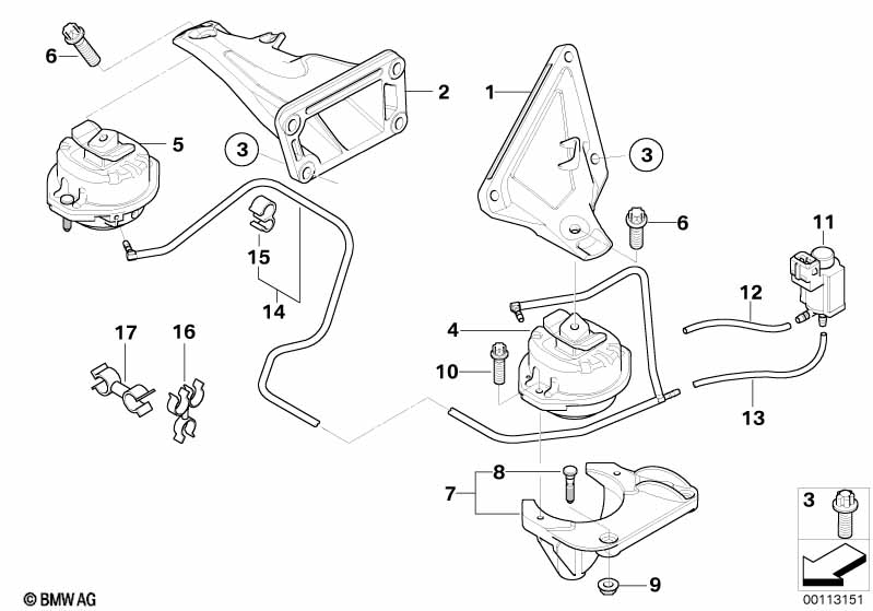 Genuine BMW 22116770005 E65 E66 Engine Supporting Bracket, Left (Inc. 730d & 730Ld) | ML Performance EU Car Parts