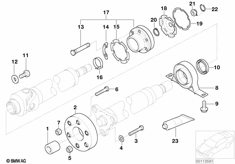 Genuine BMW 26127513218 E65 E66 Center Mount (Inc. 735Li, 740d & 745Li) | ML Performance UK Car Parts