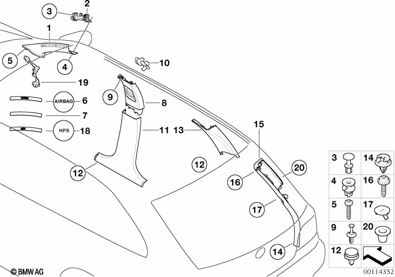 Genuine BMW 51437018382 E46 Covering Column Rear Right GRAU (Inc. 330i, 318i & 318d) | ML Performance UK Car Parts
