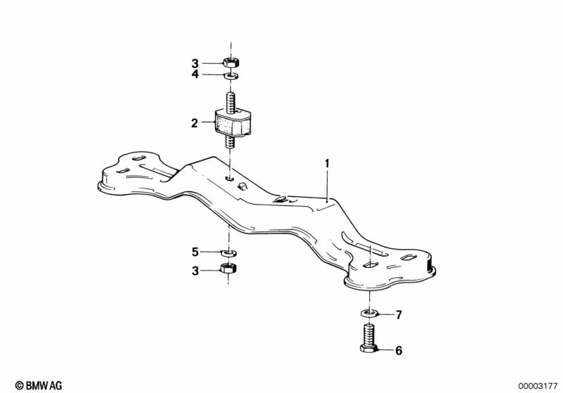 Genuine BMW 24711127682 E23 Cross Member (Inc. 733i & 735i) | ML Performance EU Car Parts