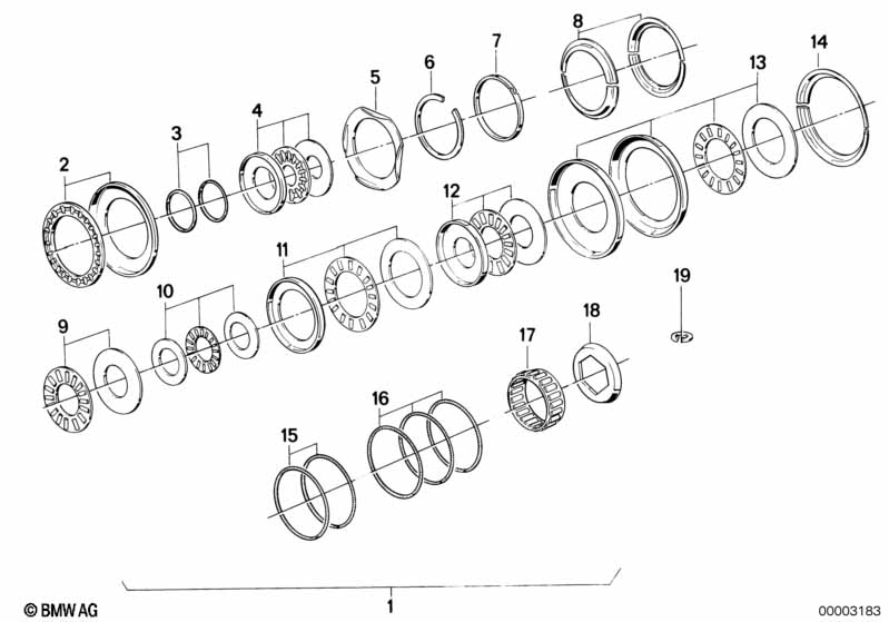 ZF 4hp22/24 ax-bearing single parts