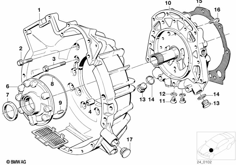 ZF 4hp22/24 housing parts/lubric.system