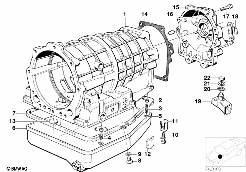 ZF 4HP22/24 Części obudowy/Miska olej.
