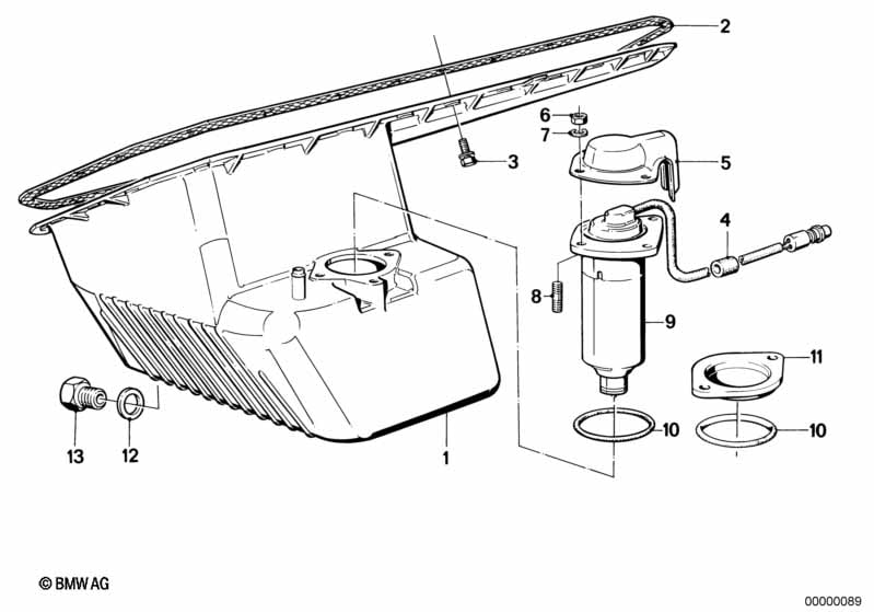 Oil pan/oil level indicator