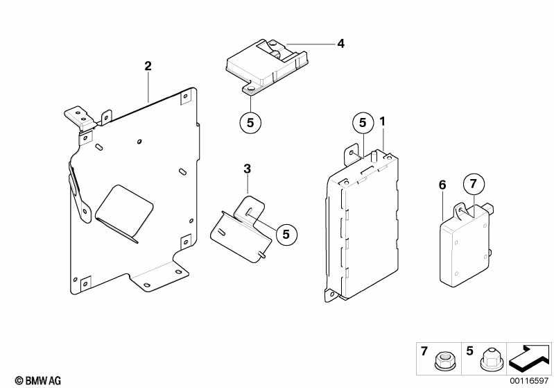 Single parts, SA 644, trunk