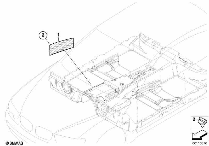 Individual parcel net, footwell