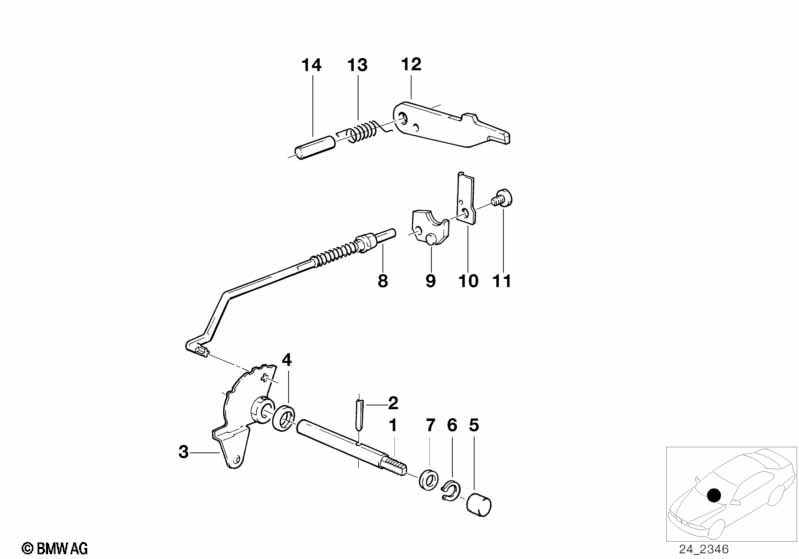 ZF 4hp22/24-EH gear shift/parking lock