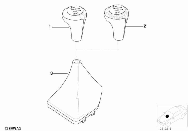 Genuine BMW 25117504352 E52 Gearshift Knob, Leather, Aluminium Ring ROT/ALU (Inc. Z8) | ML Performance UK Car Parts